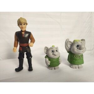 Disney Frozen Lot of 3 Troll Kristoff Figure Toy Cake Toppers Surprise Rock Gray